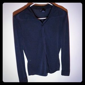Women's sheer button down collared shirt